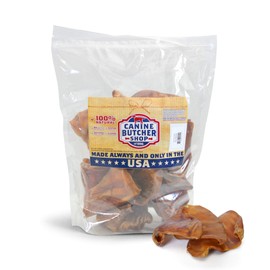 Canine Butcher Shop Always Raised & Made in USA Pig Ears for Dogs, Pack of 18 - All-Natural Digestible Dog Chew Treat