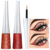 evpct 2Pcs Bronzer Red Color Liquid Glitter Eyeliner Set, Long-wearing