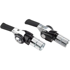 Microshift Bar End Shifter Set, 8-Speed Road, Double/Triple, Shimano Compatible, Black
