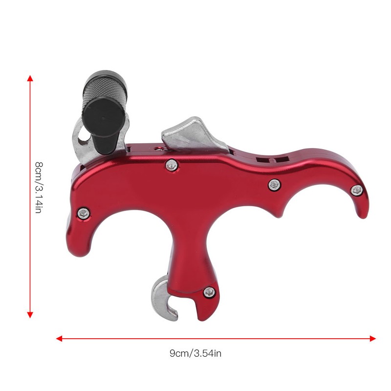 Aluminum Alloy Archery 3 Finger Compound Bow Release Grip Thumb