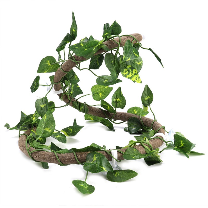 Reptile Climbing Branch Flexible Jungle 3.28ft Rattan 1Pc Vine(3.28ft Rattan+Scindapsus