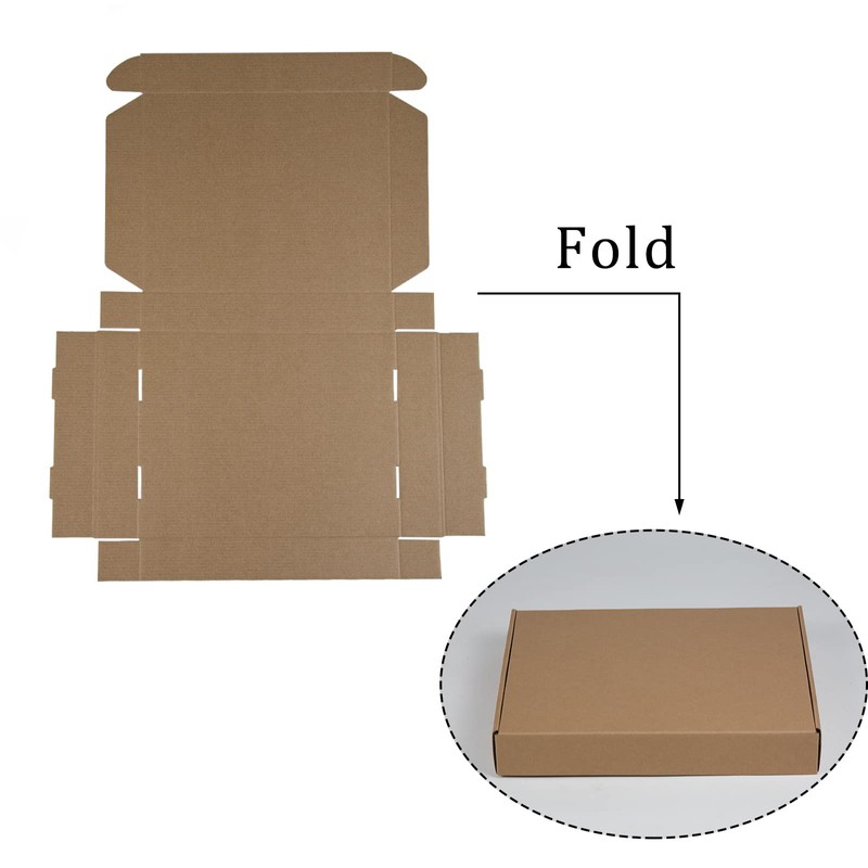 Sodissa 13x10x2 Inches Shipping Boxes Pack of 25, Brown Corrugated