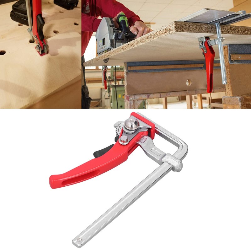 Ratcheting Table Clamp, Quick Ratchet Track Saw Guide Rail Clamp,
