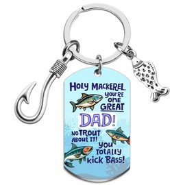 WEHBVF Fathers Day Fishing Gift for Dad Grandpa Papa Cool Fishing Gift for Dad Fishinglovers Gifts Ideas Fish Keychain Birthday Fathers Day Thanksgiving