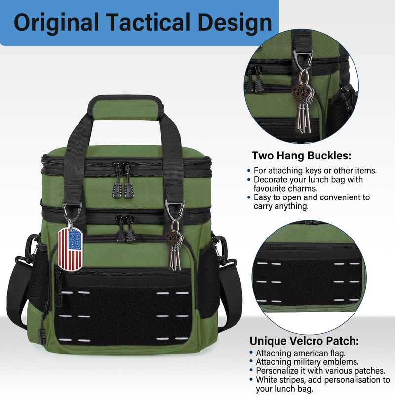 Lunch Box Cooler Bag - Insulated Tactical Lunchbox for Men