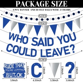 Going Away Party Decorations Who Said You Could Leave Banner Farewell Retirement Leaving Party Decorations for Men Women Coworker Goodbye Supplies We Will Miss You Good Luck(Blue)