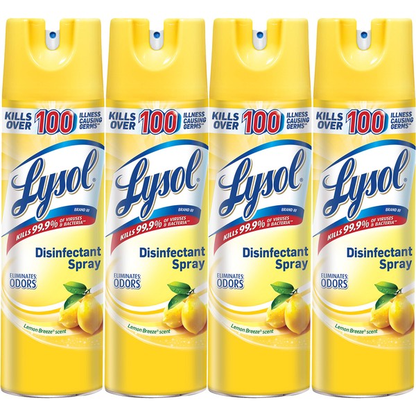 Lysol Disinfectant Spray, Lemon Breeze, 76oz (4X19oz)