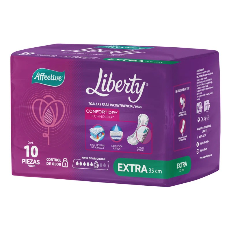 Toallas Para Incontinencia Liberty Talla Extra 10 Piezas