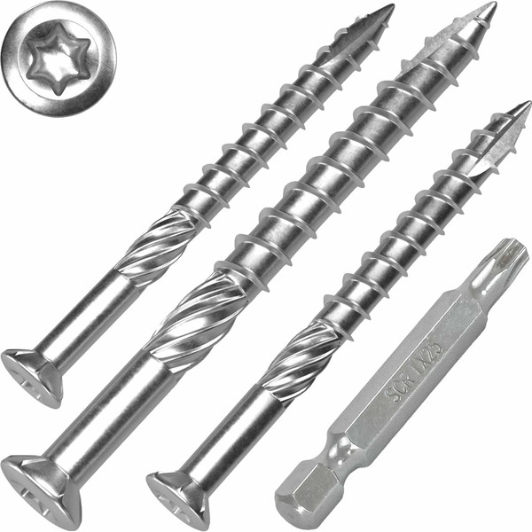 Terrace Screws 5 x 60 T-Inox 50 Pieces Hardened Stainless