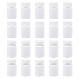 Healeved 30 Stück Medizinflaschen, transparente Flasche, nachfüllbare Pillendose, Medizin Pulver, Pillenflasche, gefüllt aus Polyethylen, Tablette für Reisen