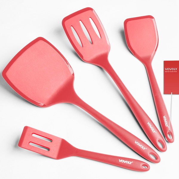 Silicone Spatula Set, 600°F Heat Resistant Silicone Spatula Turner Flipper