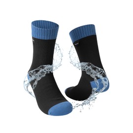 Gash Hao Waterproof Socks Men Women Hiking Crew Socks Suitable For Fishing Wading Outdoor Rainy Sports And Wet And Cold Weather Dark BLUE-M