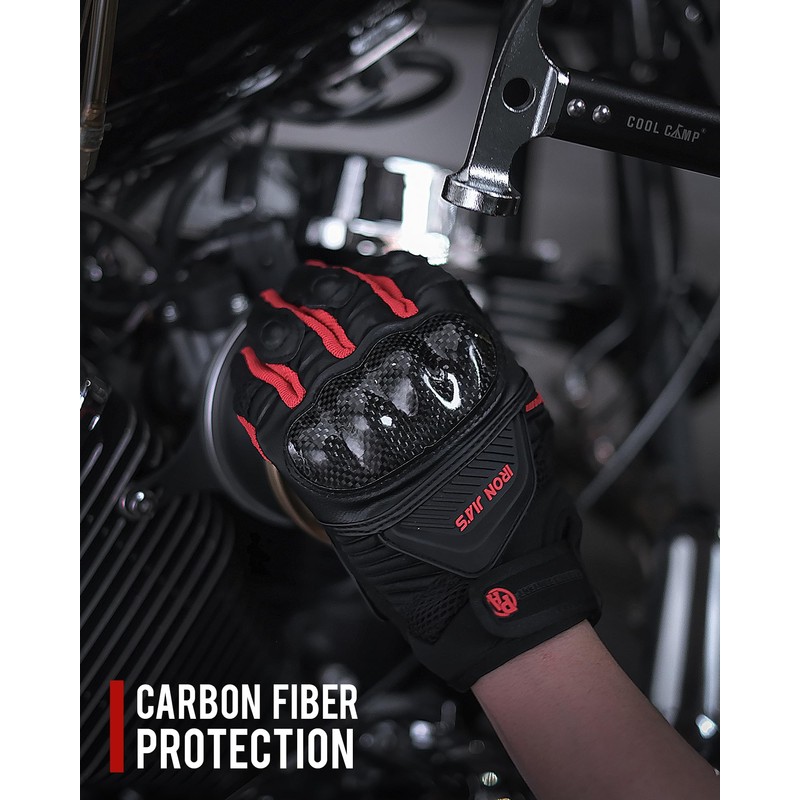 BORLENI Motorcycle Gloves Breathable Motorcycle Gloves Leather Full Finger Knuckle