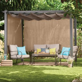 Coolaroo Exterior Roller Shade, Cordless Roller Shade with 90% UV Protection, No Valance, (6' X 6'), Southern Sunset