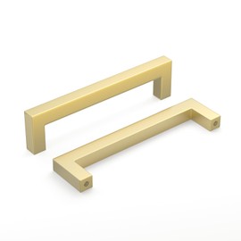 goldenwarm 10 Pack 5 Inch Gold Cabinet Handles, Brushed Brass Drawer Pulls Aluminum Alloy Dresser Handle for Kitchen Bathroom Cupboard