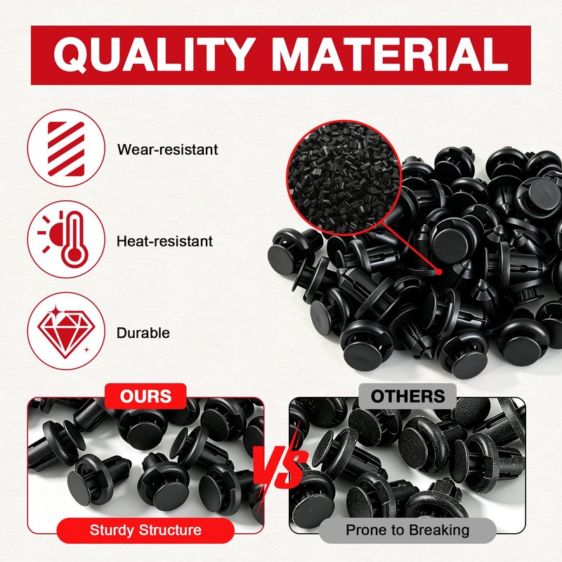 100PCS Fender Bumper Clips 91503-SZ3-003 10mm Fit for Honda and