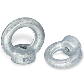 5/16"-18 Lifting Eye Nuts, Drop Forged Galvanized Threaded Fastener, UNC Standard Ring Shape Lifting Eye Nut, 4 Packs