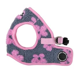 Puppia Ren Vest Dog Harness Step-in Warm Winter Flower Pattern for Small and Medium Dog, Pink, Large