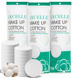 300 unidades de algodón redondas - Almohadillas de algodón sin pelusa para eliminación de rostro y maquillaje | Face makeup Pads High Absorbency Facia