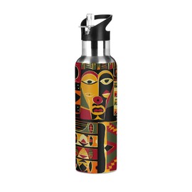 Peaom Sports Water Bottles African Style Pattern