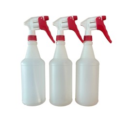 Unbranded Heavy Duty Empty Trigger Spray Bottles 32oz Chemical Resistant - ( 3 ) Spray Bottles No Mixing Scale