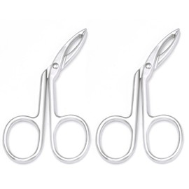 Motanar (2 Pack) Scissors Shaped Eyebrow Tweezers Clip - Flat Tip Tweezers Hair Plucker for Hair and Eyebrows Personal Care Multicolor (Silver & Curved)