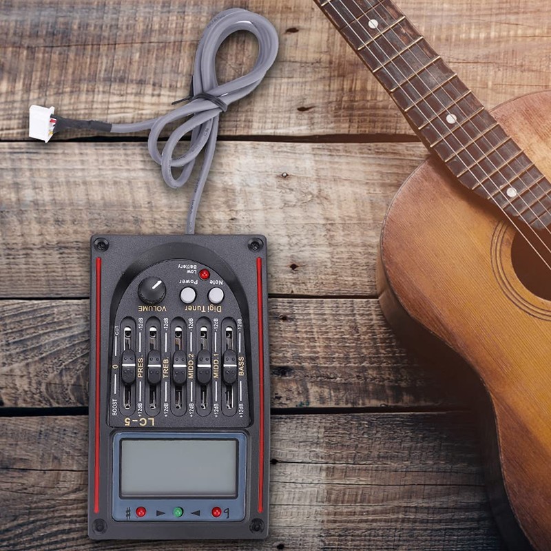 Acoustic Guitar Piezo Pickup 5 Band Preamp EQ LC-5 Equalizer