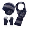 Kids Winter Hat Scarf Gloves Set 3Pcs, 3-12Y Fleece Lined