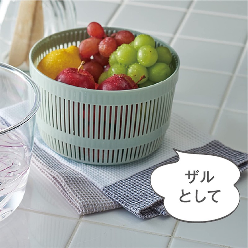 Toffy K-HC8-PA Salad Spinner, Pale Aqua, Drainage Hole, Easy Care,