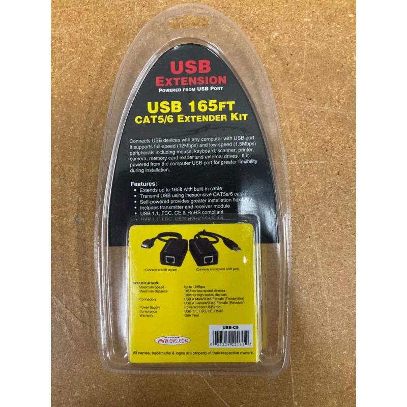 QVS 165FT USB Extension USB-C5