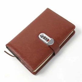 Stationery and Office Supply Notebook Diary Planner Brown for school, and desk organization, writing planning or paper accessory, and Desk