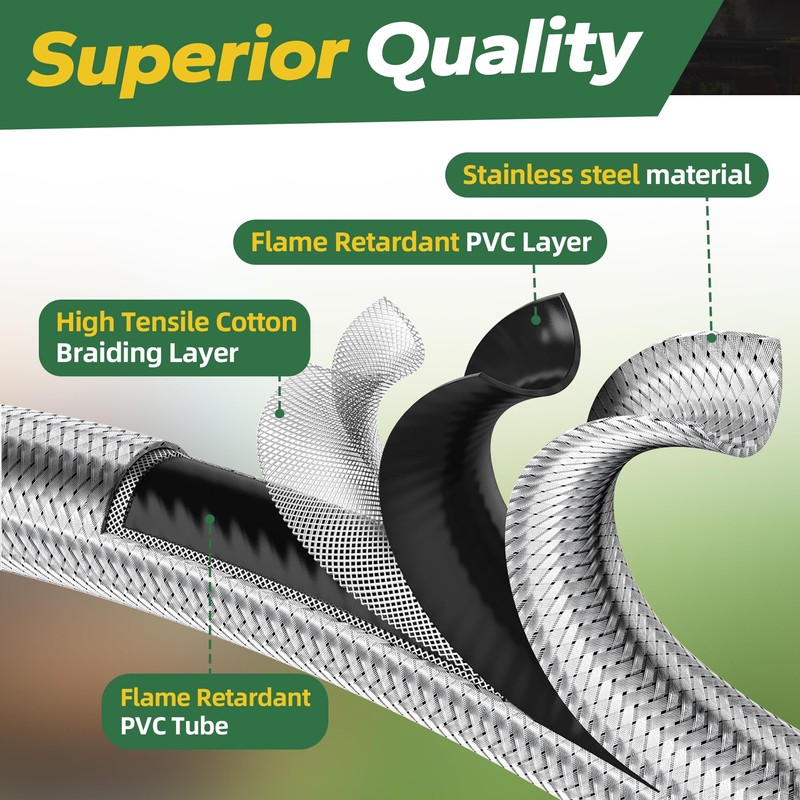 12 FT Propane Quick Connect Hose for RV to Gas