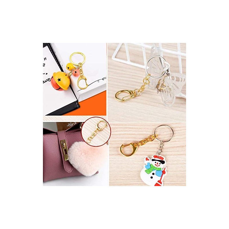 Key Chain Hardware [50 Pieces] One-touch Key Holder with Swivel