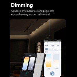 Daiilg Tuya Zigbee 3.5 Inch Smart Wall Switch Touch Screen 4 Groups Switch 8-Way Scene Radar Sensor Dimming Switch Smart Home B