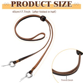 Wavwavw 3 Pieces Leather Hat Chin Strap Stampede Strings for Cowboy Hats Removable cap Chin Cord for Men Women Sun Hats(17.72 Inch)