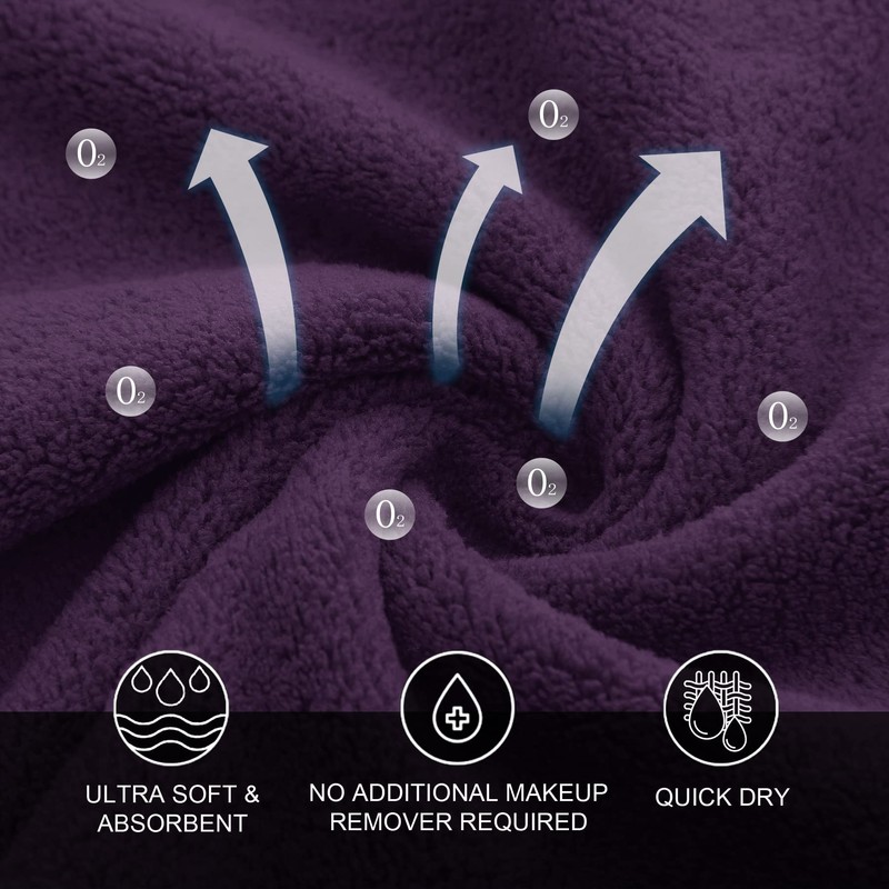 MOONQUEEN Microfiber Facial Cloths Fast Drying Washcloth 12 Pack -