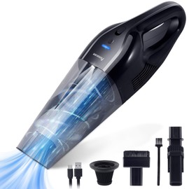 pemacom Portable Handheld Vacuum Cordless – 10,000Pa Suction Power, Lightweight 1.8 lbs, Washable HEPA Filter, LED Light, Quiet, 800ml Dustbin, Perfect for Home