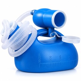 Portable Urinal Bottle with Tube for Bedside Use – 2000mL Toilet Aid with Lid for Seniors, Limited Mobility & Travel