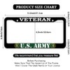 2 Pcs License Plate Frame for U.S. Army Veteran Black