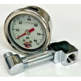 DIY HARLEY IRONHEAD SPORTSTER OIL PRESSURE GAUGE & PIPE MOUNT hd bobber white 60