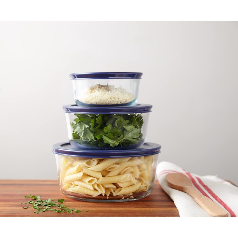 Pyrex Simply Store (3-Pack) Glass Food Storage Containers Set, (2,