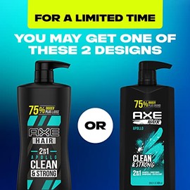 AXE Wash & Care Champú y acondicionador 2 en 1 Apollo Wash & Care 4 unidades para un cabello limpio y fuerte, salvia y madera de cedro, botella 100% r