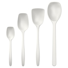 Rosti Classic Cooking Spoon Set of 4, High-Quality Kitchen Utensil Set with 3 Cooking Spoons and 1 Baking Spoon, Made of Plastic, Heat Resistant, Shatterproof, Dishwasher Safe, White