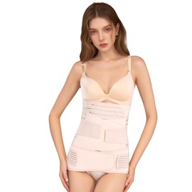 LZXFC 3 in 1 Postpartum Belly Band, Waist/Pelvis Belt, C Section Belly Binder, Slimming Girdle, Belly Band Postpartum Belly Wrap, Postpartum Belly Wrap For After Pregnancy (Large)