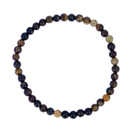 Taddart Minerals - Brown Natural Gemstone Biotite Bracelet with 4mm Balls on Elastic Nylon Thread - Handmade, Rubber, biotite