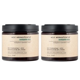 Air Essentials Air Freshener & Odor Neutralizer Gel Beads - 12 oz, Pack of 2 - Odor Eliminator - Made with Pure Essential Oils - Eucalyptus Mint Scent