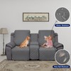 PureFit Water Resistant Reversible Loveseat Recliner Couch Cover for Double