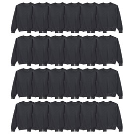 BILLIONHATS 24 Pack Mens Crewneck Sweatshirts in Bulk, Cotton, Wholesale Screenprinting Sweat Shirts For Men, Layer Shirt (Gray, X-Large)