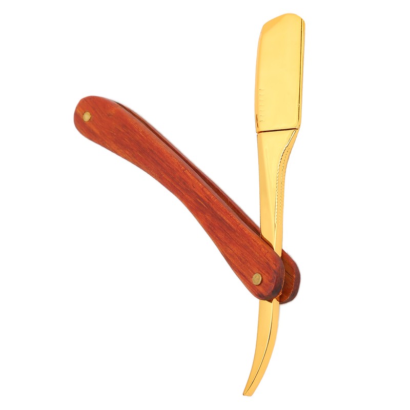 Old Style Straight Razor Rosewood Handle Straight Edge Barber Razor