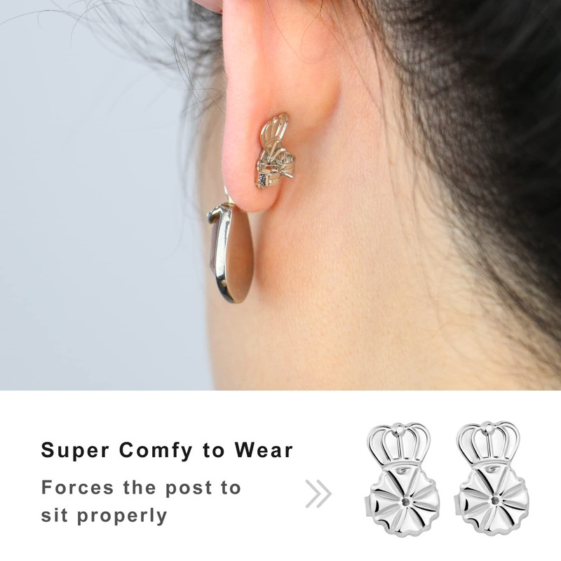 Kmeosch Anti-Droop Earring Backs - Support Backs for Heavy Earrings